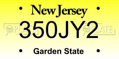 350JY2 New Jersey License Plate
