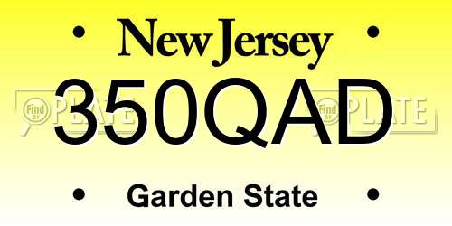 350QAD New Jersey License Plate