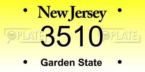 3510 New Jersey License Plate