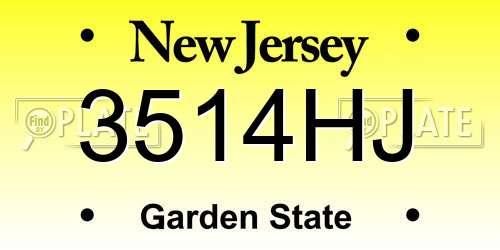 3514HJ New Jersey License Plate