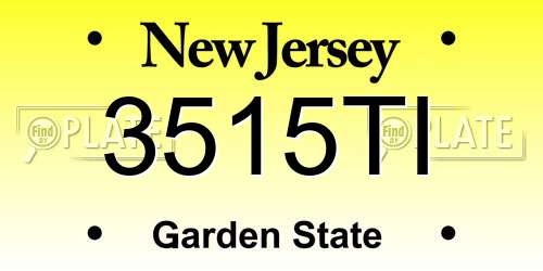 3515TI New Jersey License Plate