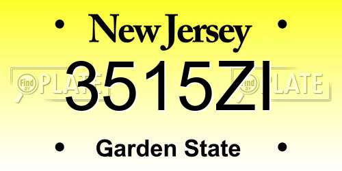 3515ZI New Jersey License Plate