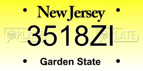 3518ZI New Jersey License Plate