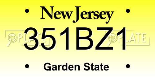 351BZ1 New Jersey License Plate