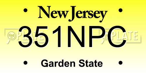 351NPC New Jersey License Plate