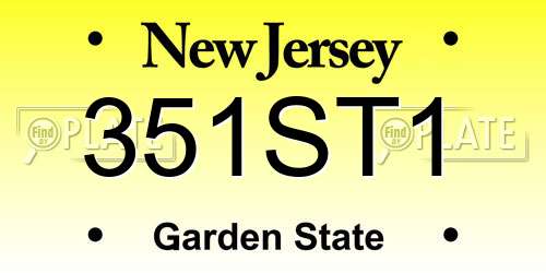 351ST1 New Jersey License Plate