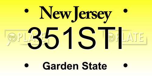 351STI New Jersey License Plate