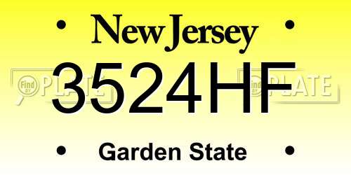 3524HF New Jersey License Plate