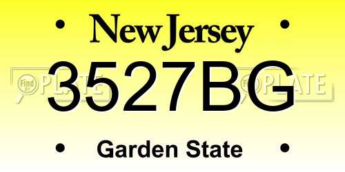3527BG New Jersey License Plate