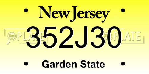 352J30 New Jersey License Plate