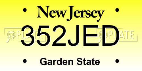 352JED New Jersey License Plate