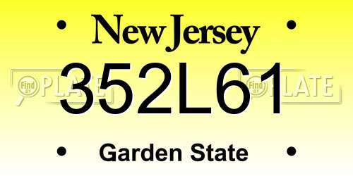 352L61 New Jersey License Plate
