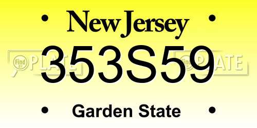 353S59 New Jersey License Plate