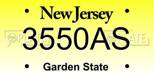 3550AS New Jersey License Plate