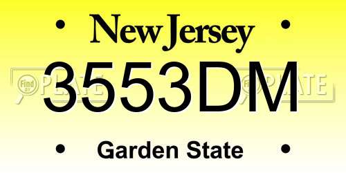 3553DM New Jersey License Plate