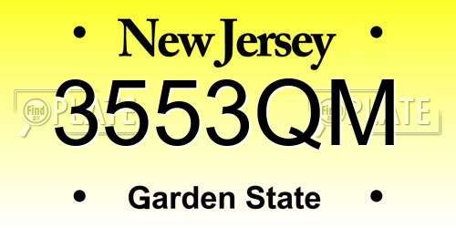 3553QM New Jersey License Plate