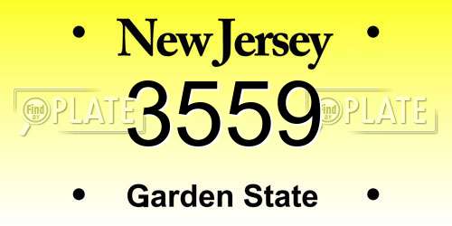 3559 New Jersey License Plate