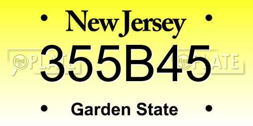 355B45 New Jersey License Plate