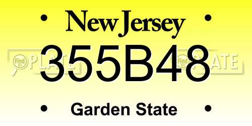 355B48 New Jersey License Plate