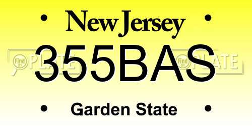 355BAS New Jersey License Plate