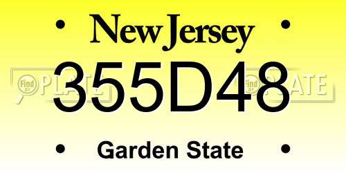 355D48 New Jersey License Plate