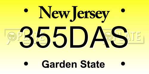 355DAS New Jersey License Plate