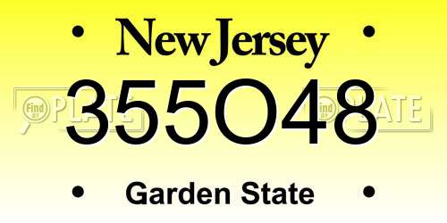 355O48 New Jersey License Plate