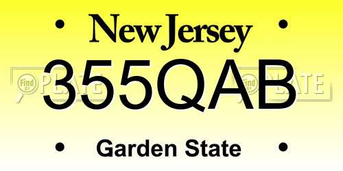 355QAB New Jersey License Plate