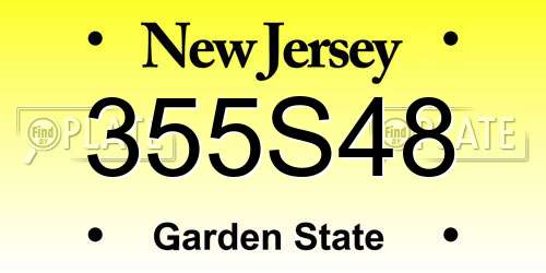 355S48 New Jersey License Plate
