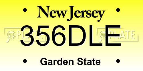 356DLE New Jersey License Plate