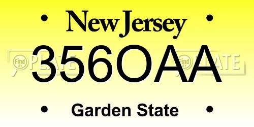 356OAA New Jersey License Plate
