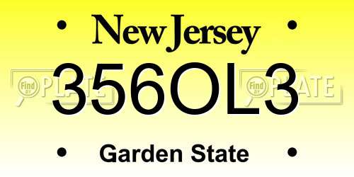 356OL3 New Jersey License Plate