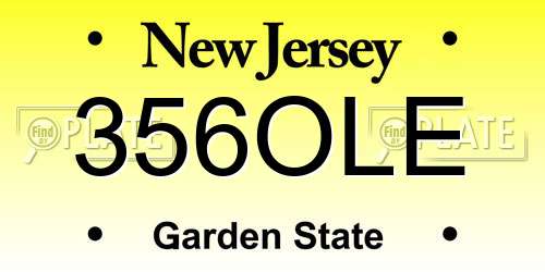 356OLE New Jersey License Plate