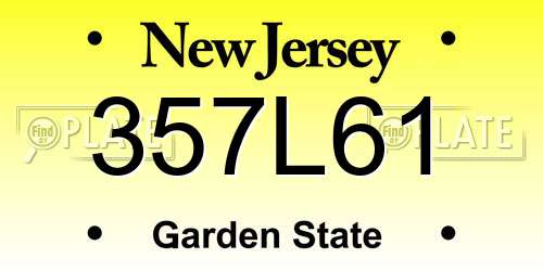 357L61 New Jersey License Plate