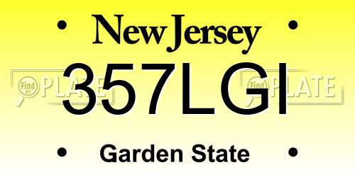357LGI New Jersey License Plate