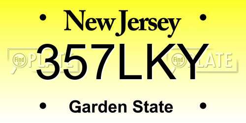 357LKY New Jersey License Plate