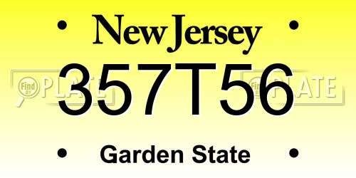 357T56 New Jersey License Plate