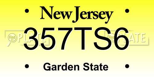 357TS6 New Jersey License Plate