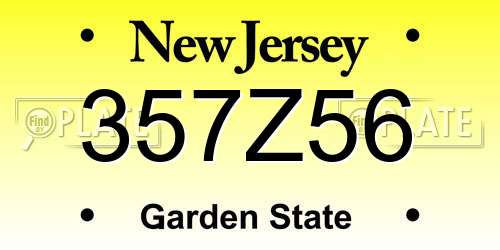 357Z56 New Jersey License Plate