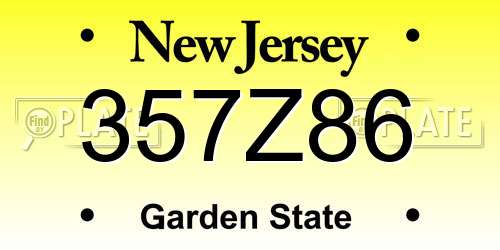 357Z86 New Jersey License Plate