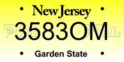 3583OM New Jersey License Plate