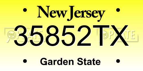 35852TX New Jersey License Plate