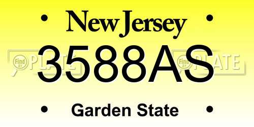 3588AS New Jersey License Plate