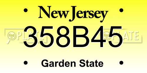 358B45 New Jersey License Plate