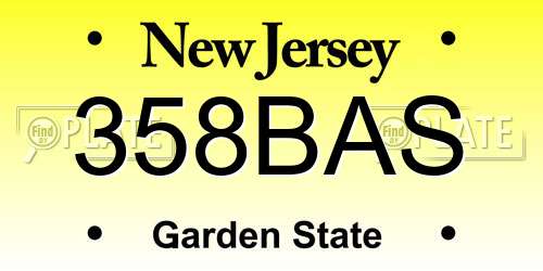 358BAS New Jersey License Plate