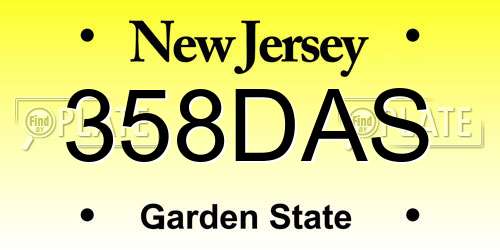358DAS New Jersey License Plate