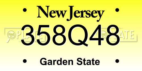 358Q48 New Jersey License Plate