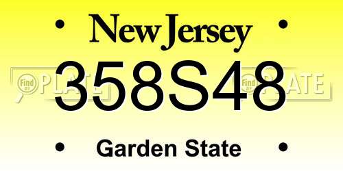 358S48 New Jersey License Plate