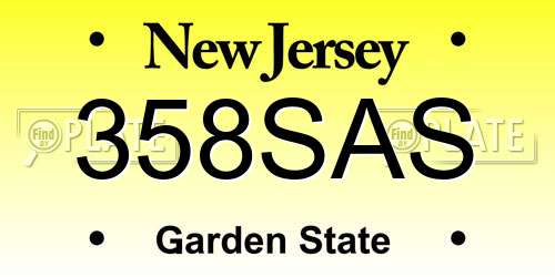 358SAS New Jersey License Plate