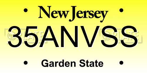 35ANVSS New Jersey License Plate